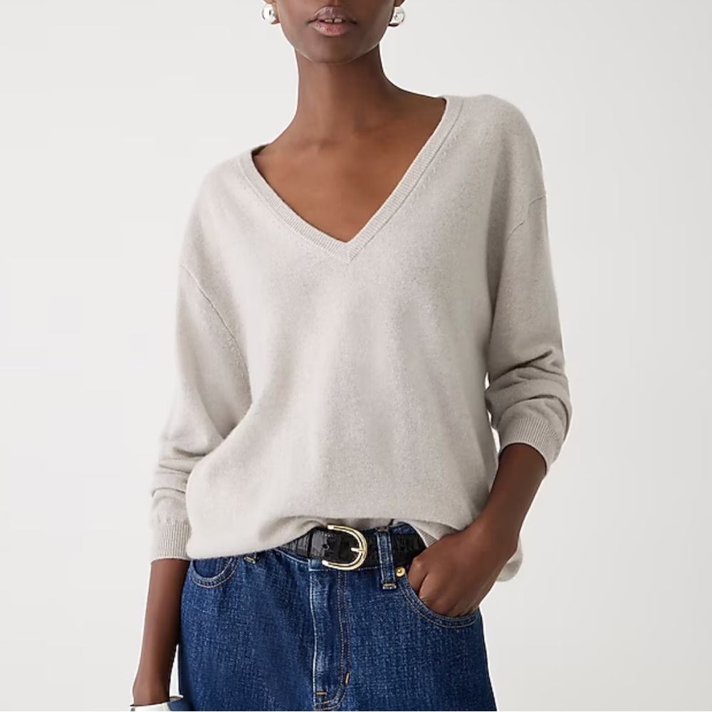 J. Crew Cashmere Relaxed V-neck Sweater